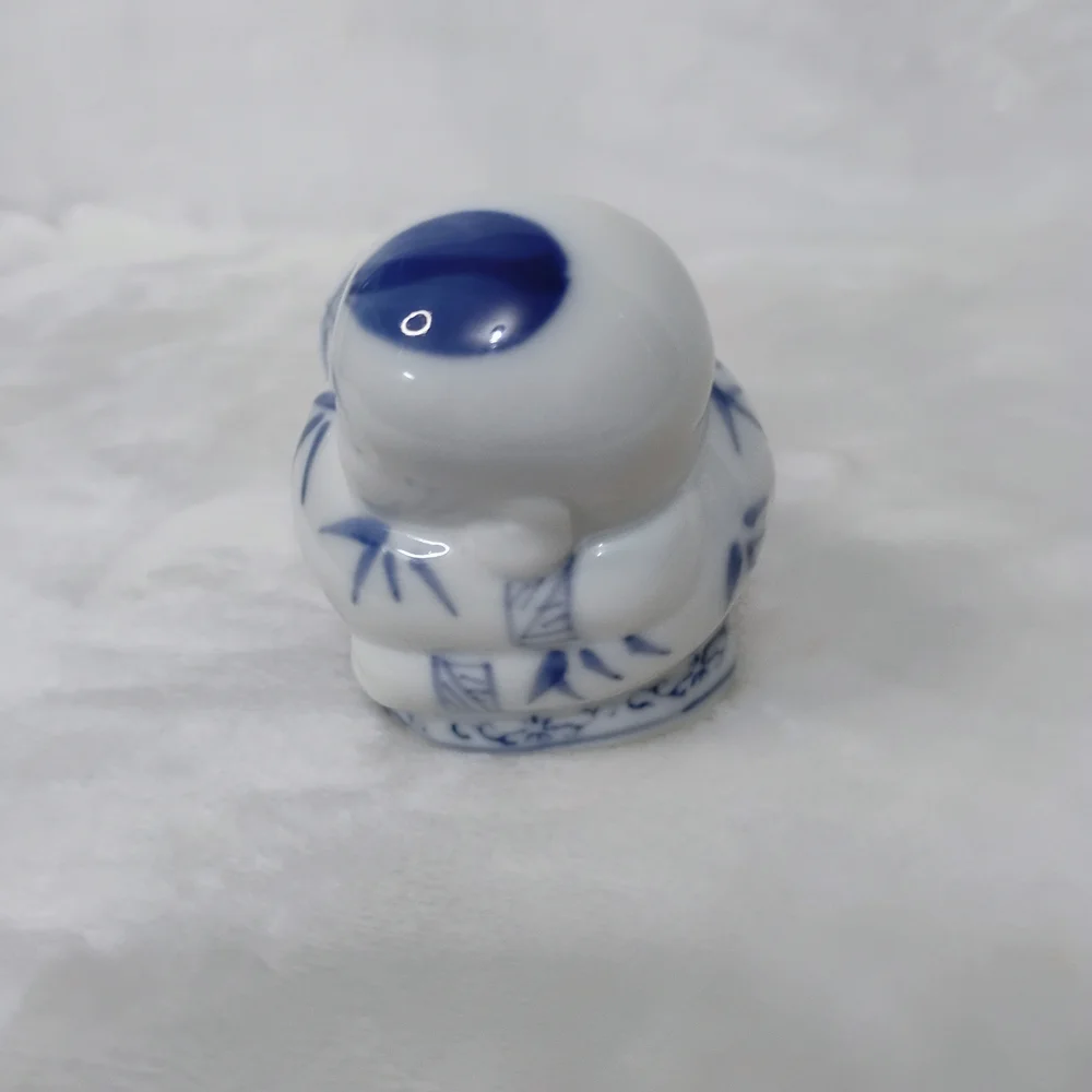 Chinese‎ Opium Pillow Blue & White Hand Painted Buddha Reclining Boy